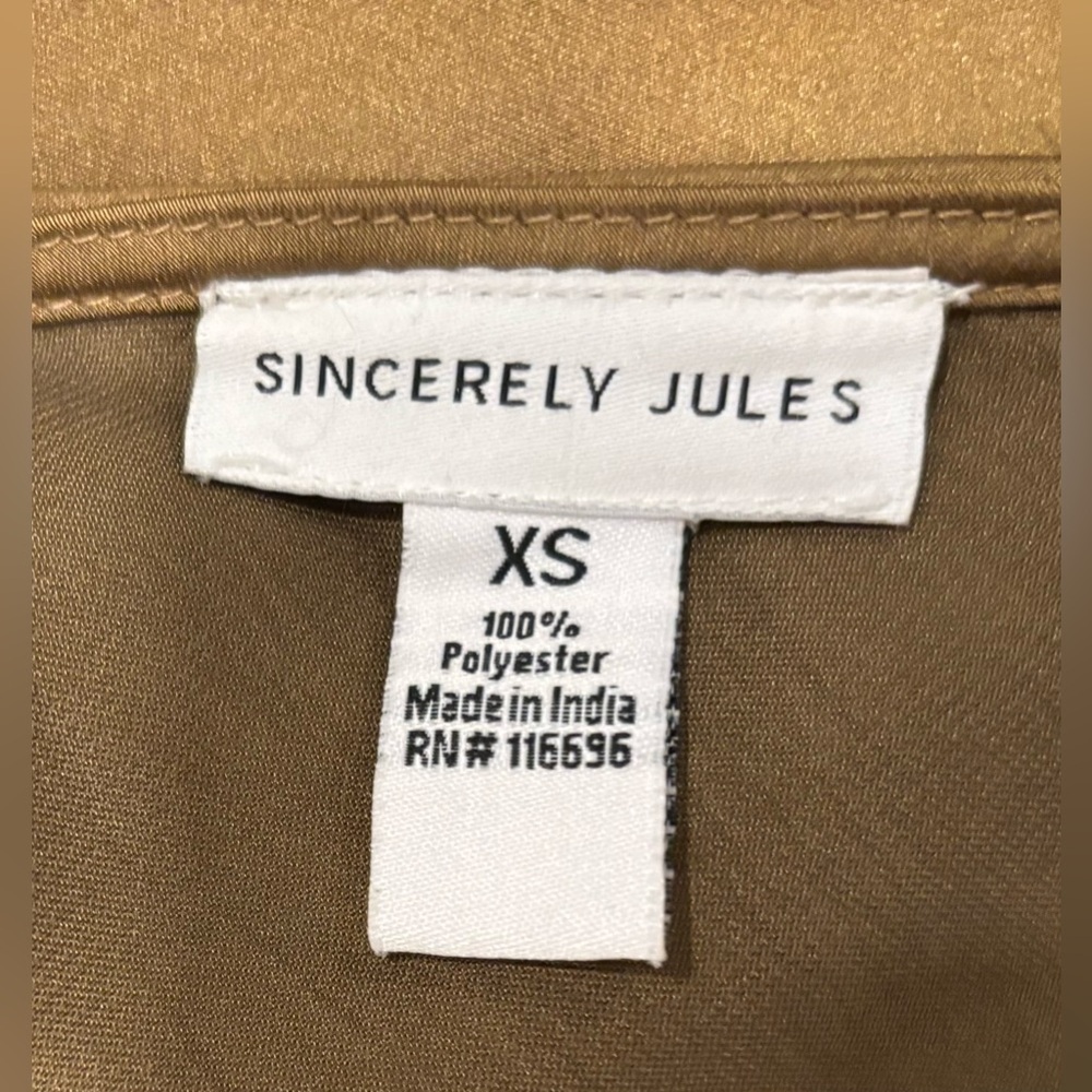 Sincerely Jules Elegant Golden Green Slip Dress Womens XS - Picture 4 of 12
